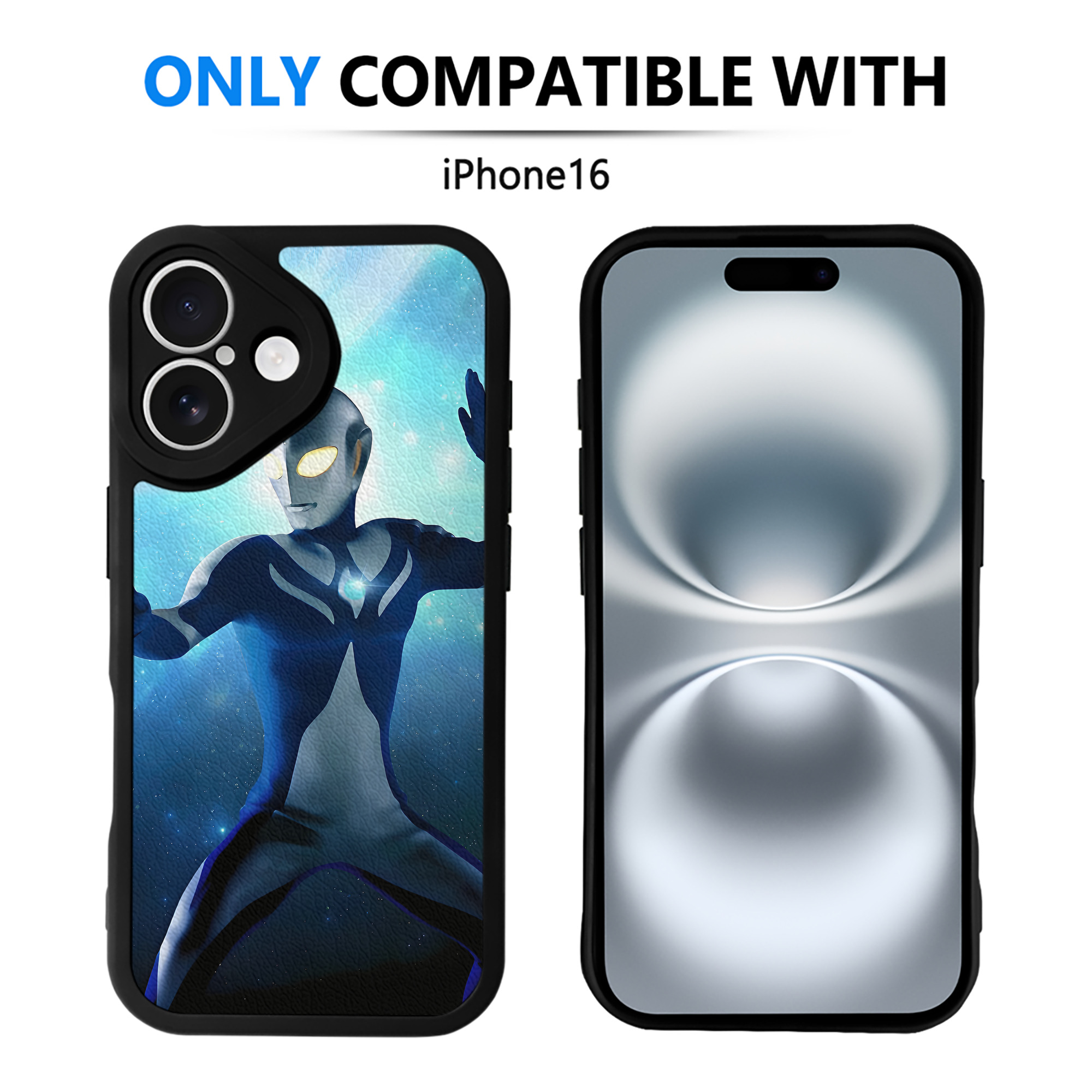 （画像用） ウルトラマン Ultraman 【iPhone 16シリーズ対応】シリコンスマホケース（レザー調） 材質：シリコン